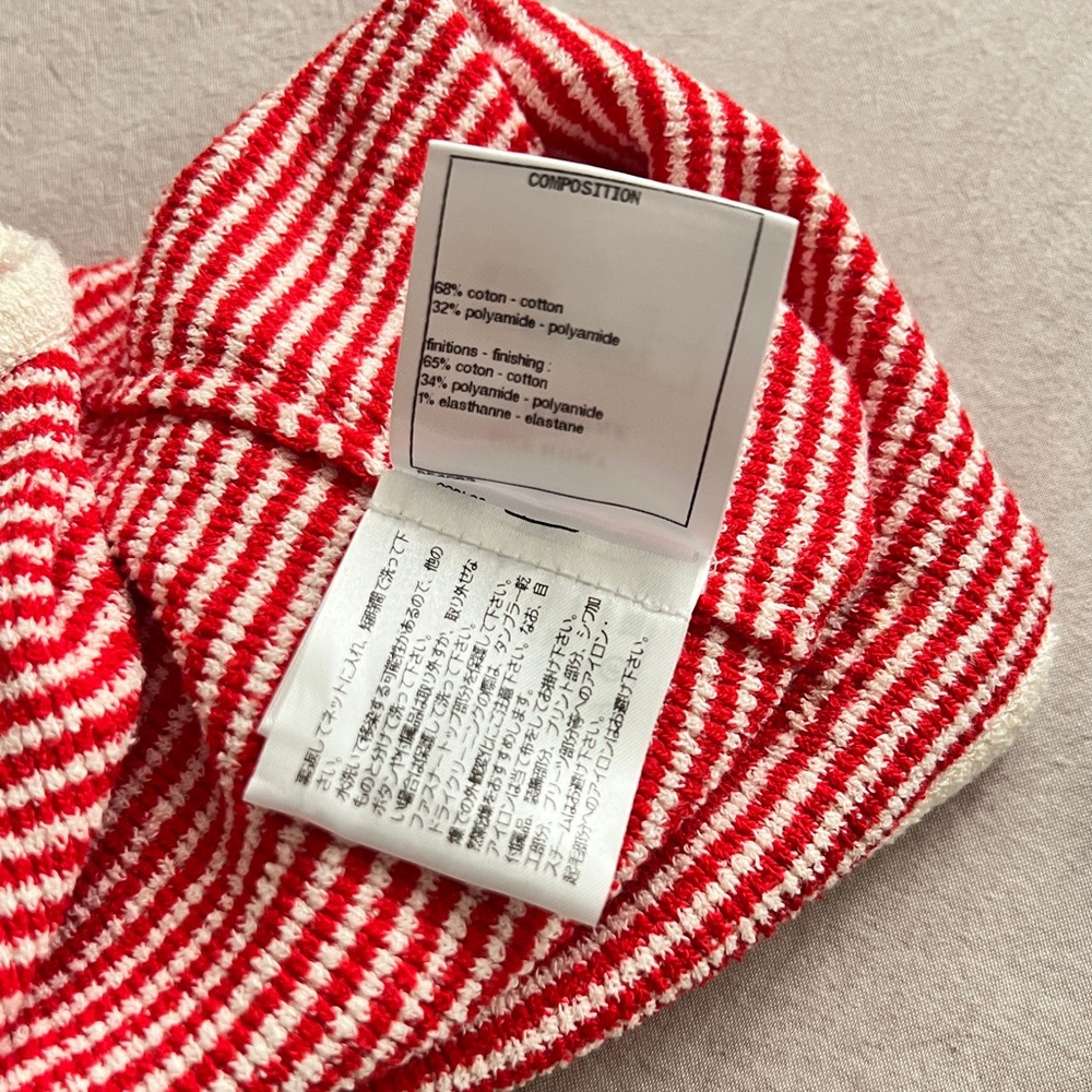 Auth Chanel 23C P74168 CC Logo Red White Tank Top - Sz. 36 - Picture 6 of 8